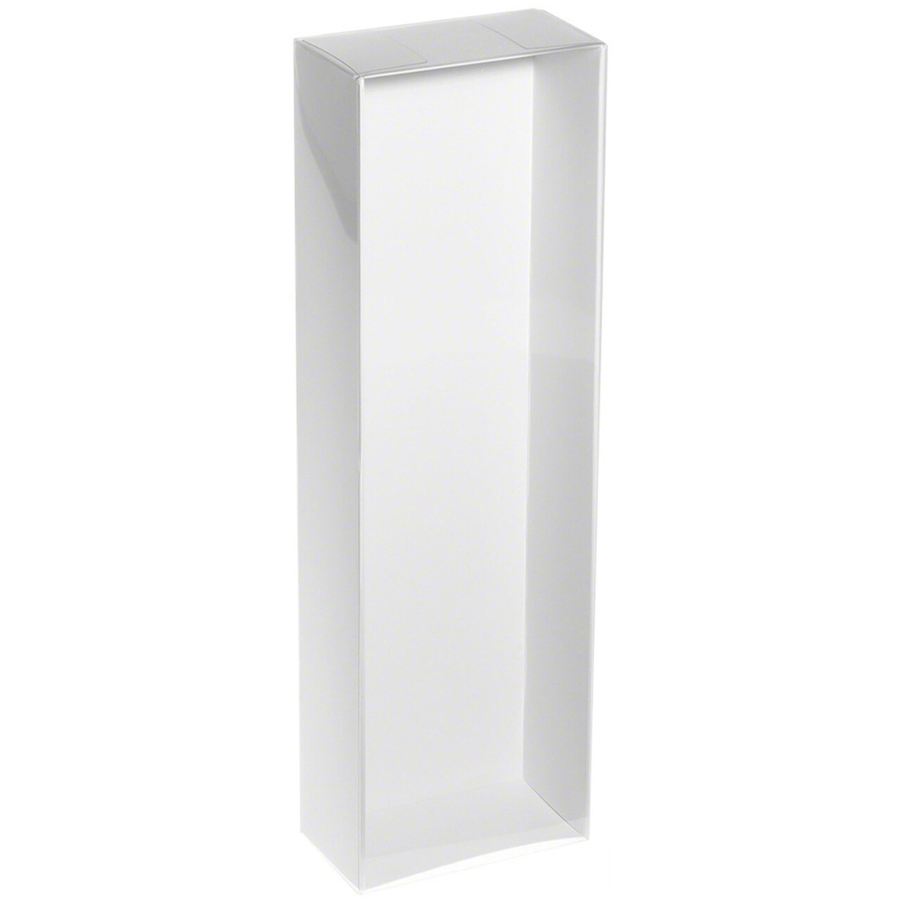 Collecting Warehouse Redoll Clear Folding Display Box with White Liners and White Elastic for 11-12 inch Dolls or Action Figures, 4" W x 2.25" D x 13" H